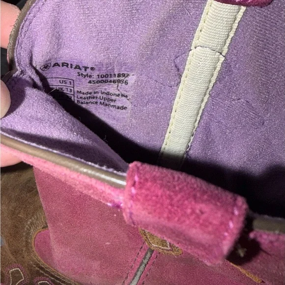 Ariat Kids Boots in Pink and Brown - Picture 6 of 6